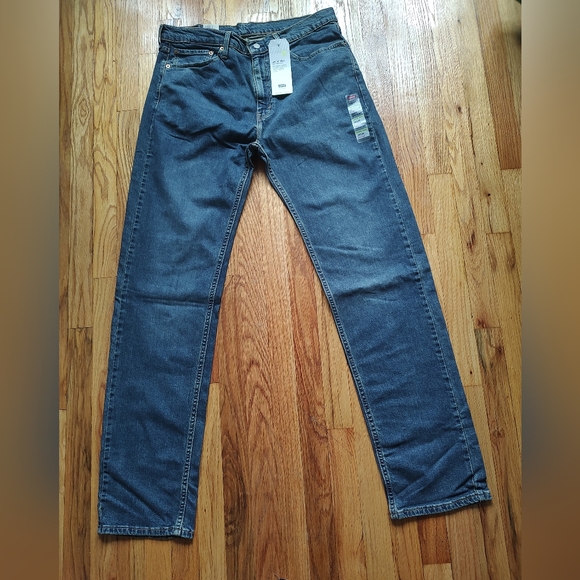 Levi's Levis Flex 505 Straight Leg Cotton Blend Blue Navy Pockets Jeans 36 - Picture 2 of 16